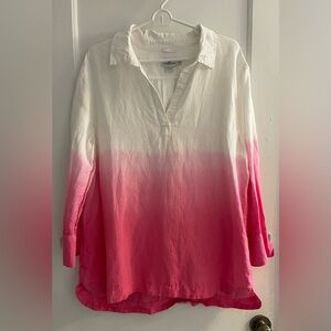 Vineyard Vines Ombré Linen Blend Women’s Tunic Size XL